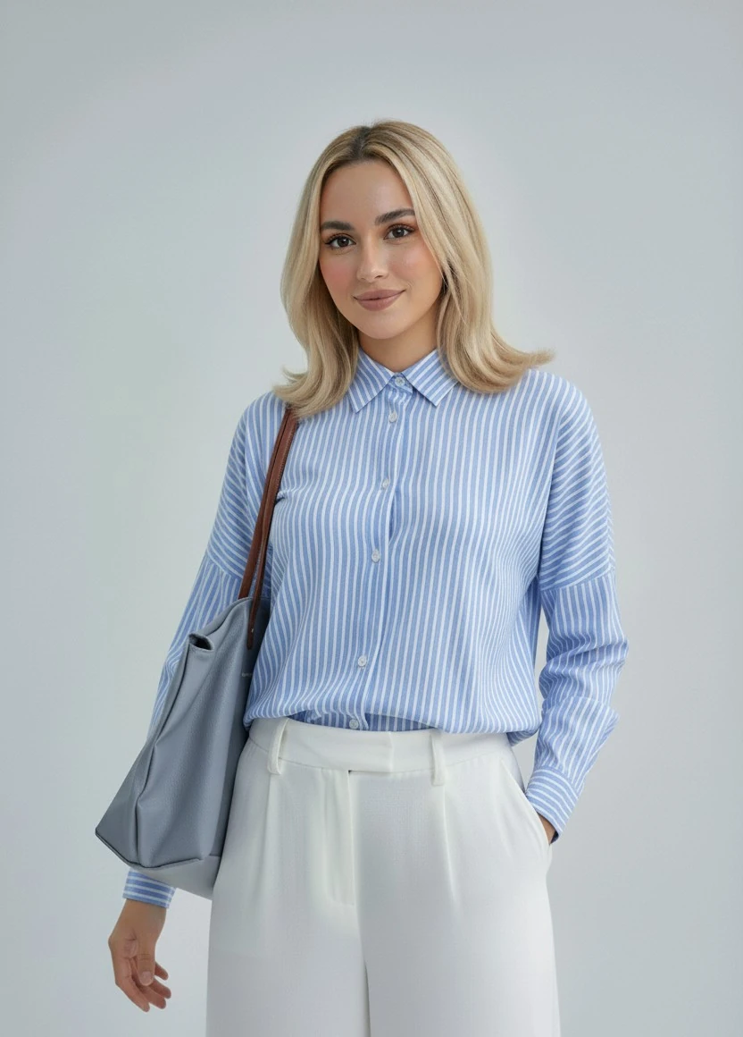 Kadın Oversize Uzun Basic Gömlek