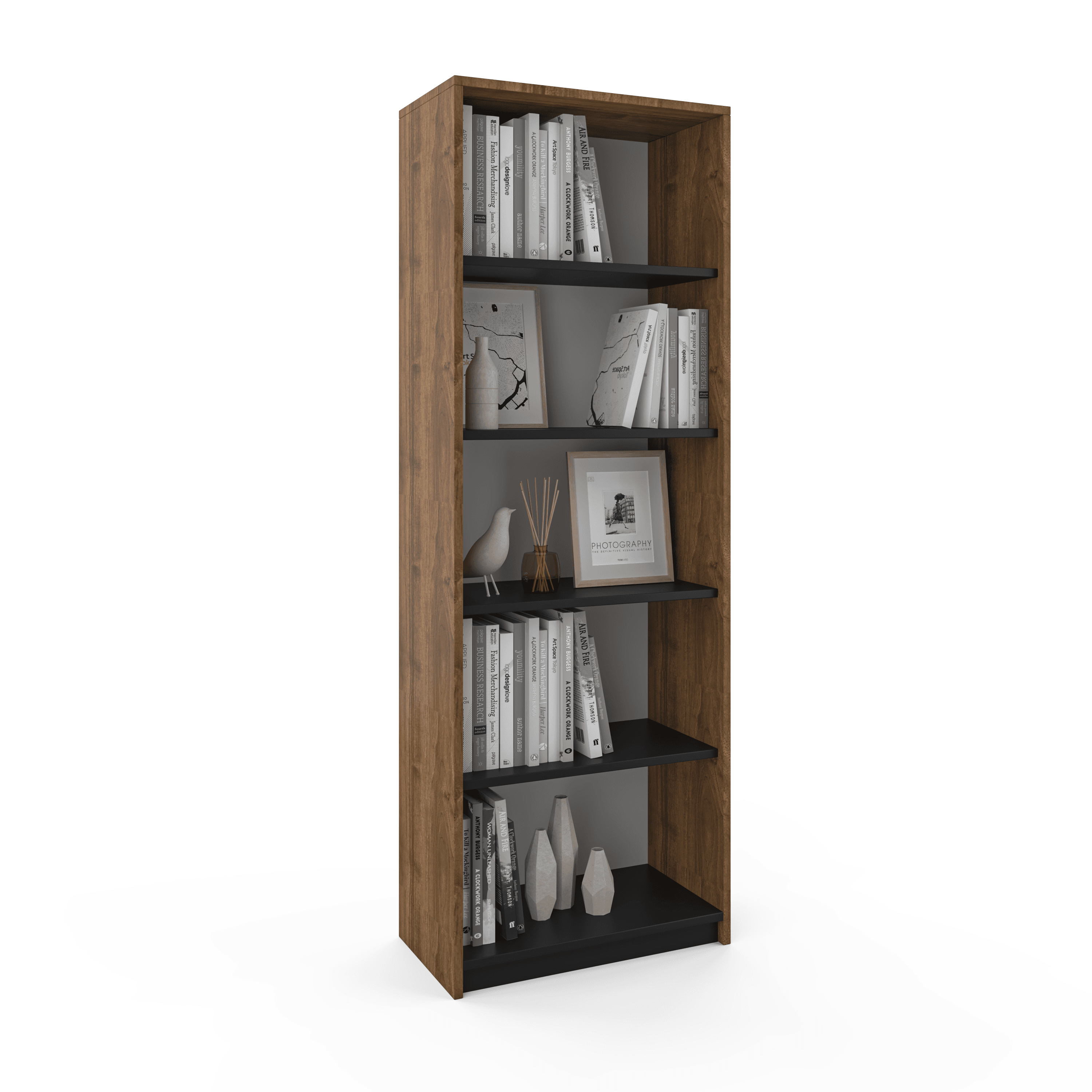 Vera Bookshelf - Walnut Color - Black