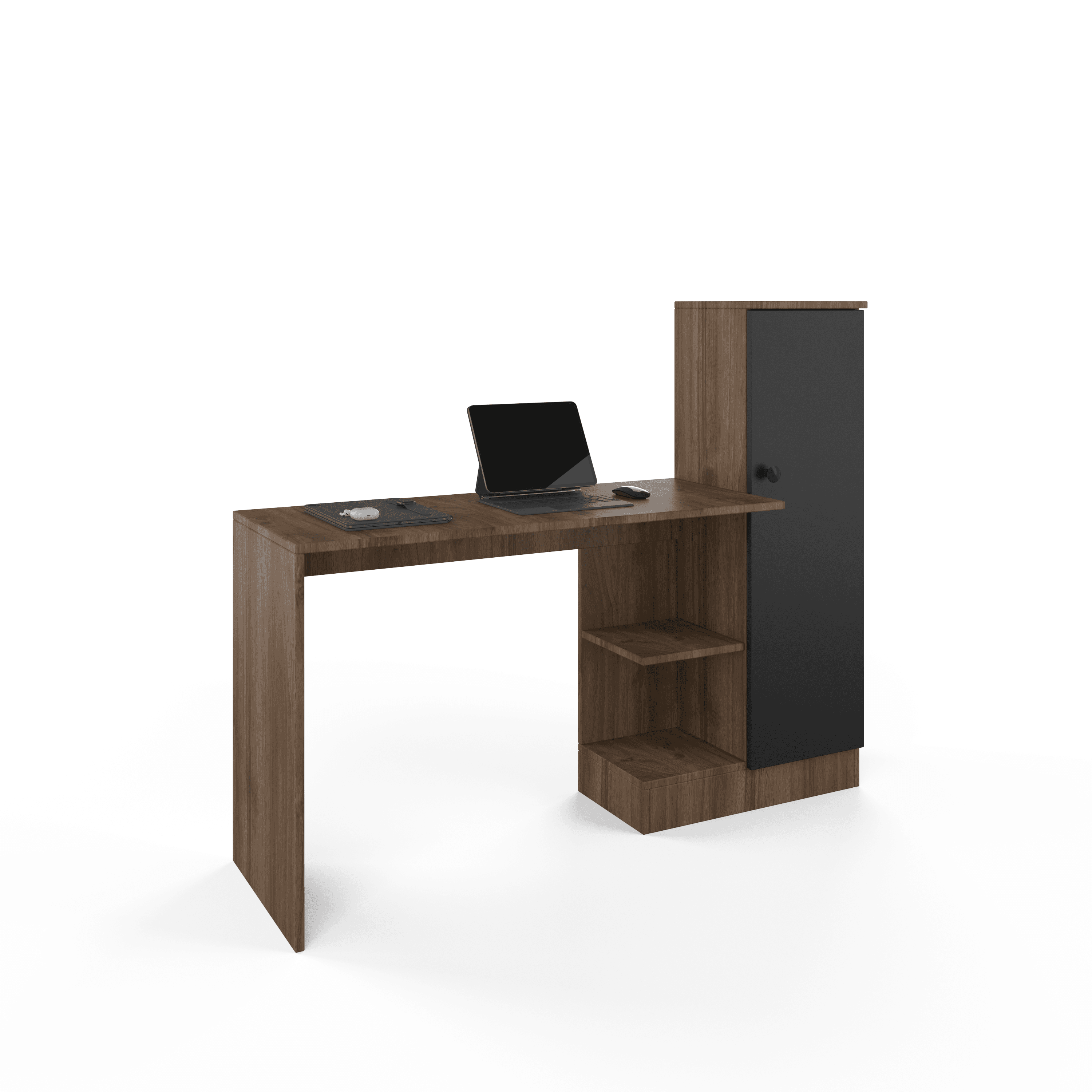 Opus Office Table  - Walnut Color - Black