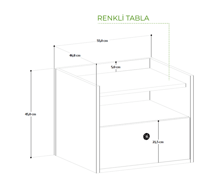 Mono Komodin - Tek Çekmeceli