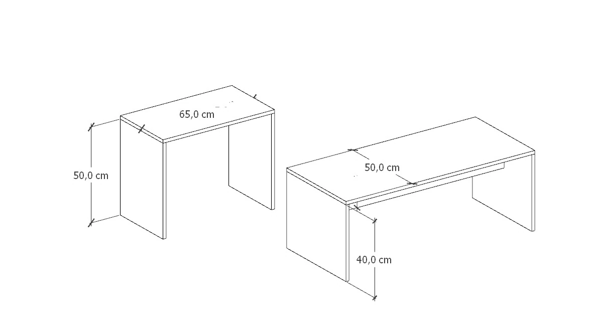 Oliva 2'li Orta Sehpa Takımı