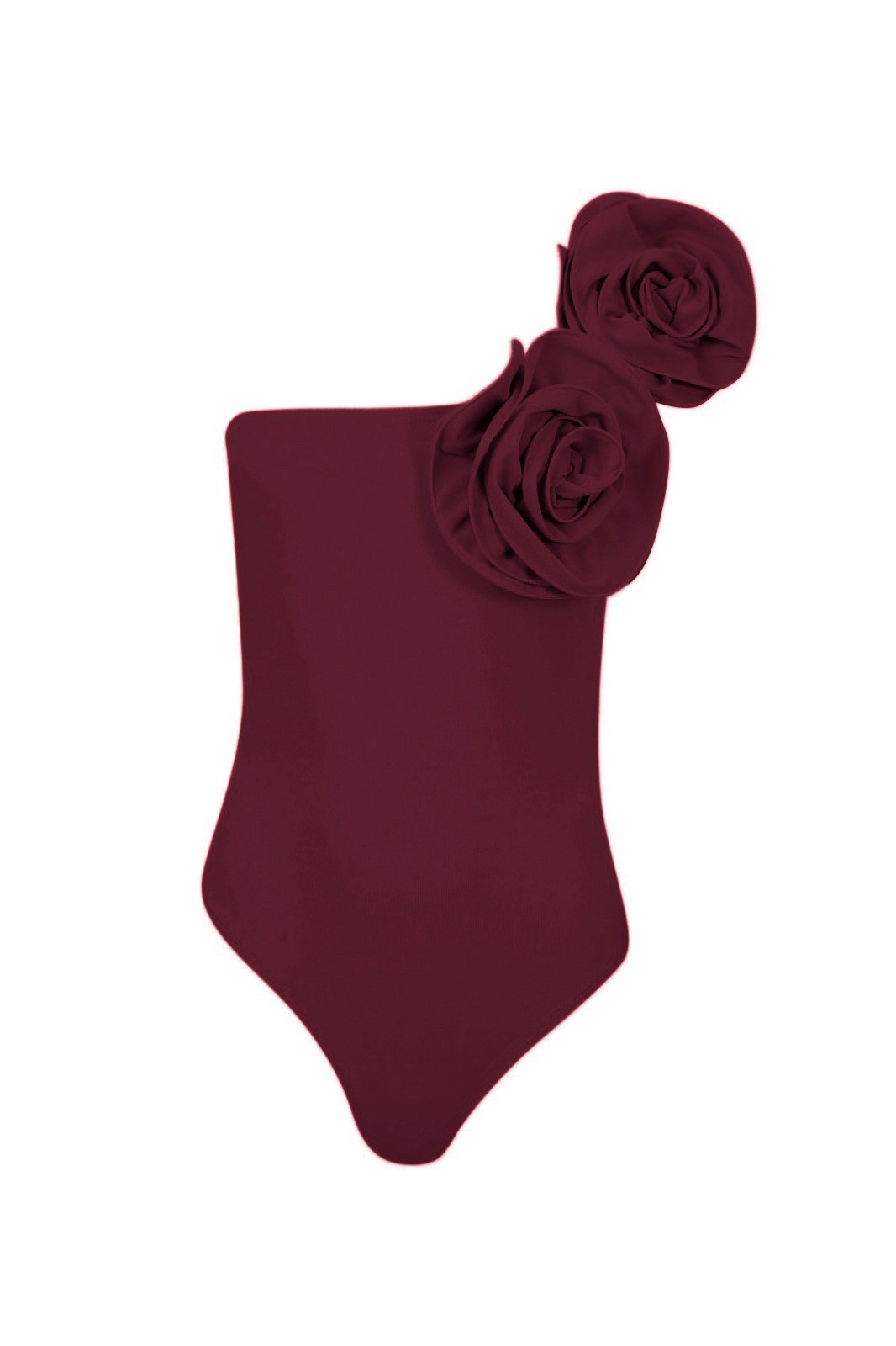 Flora Gül Detaylı Kolsuz Bodysuit - Bordo