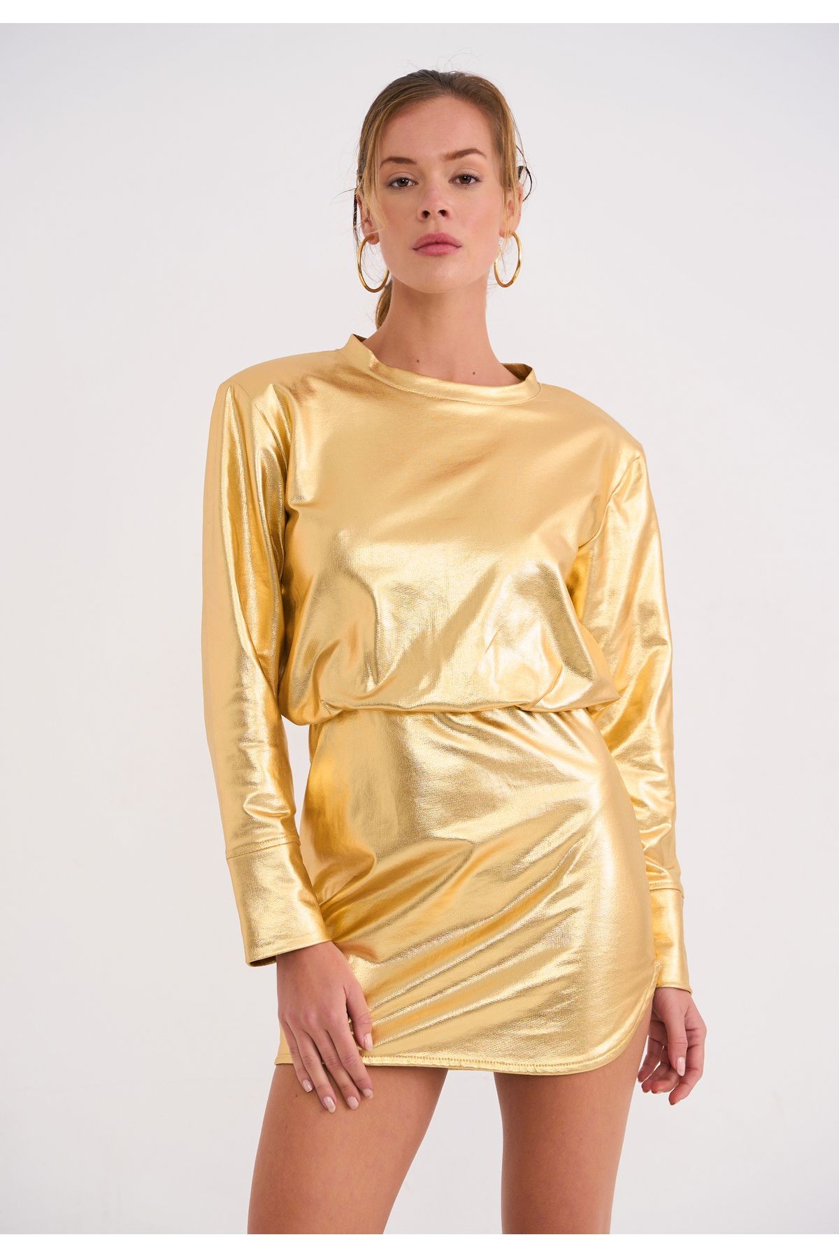 Luna Sweat Altın Elbise