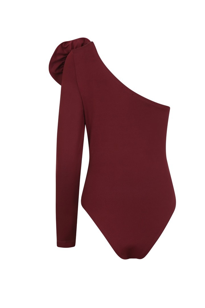 Elba Gül Detaylı Bodysuit - Bordo