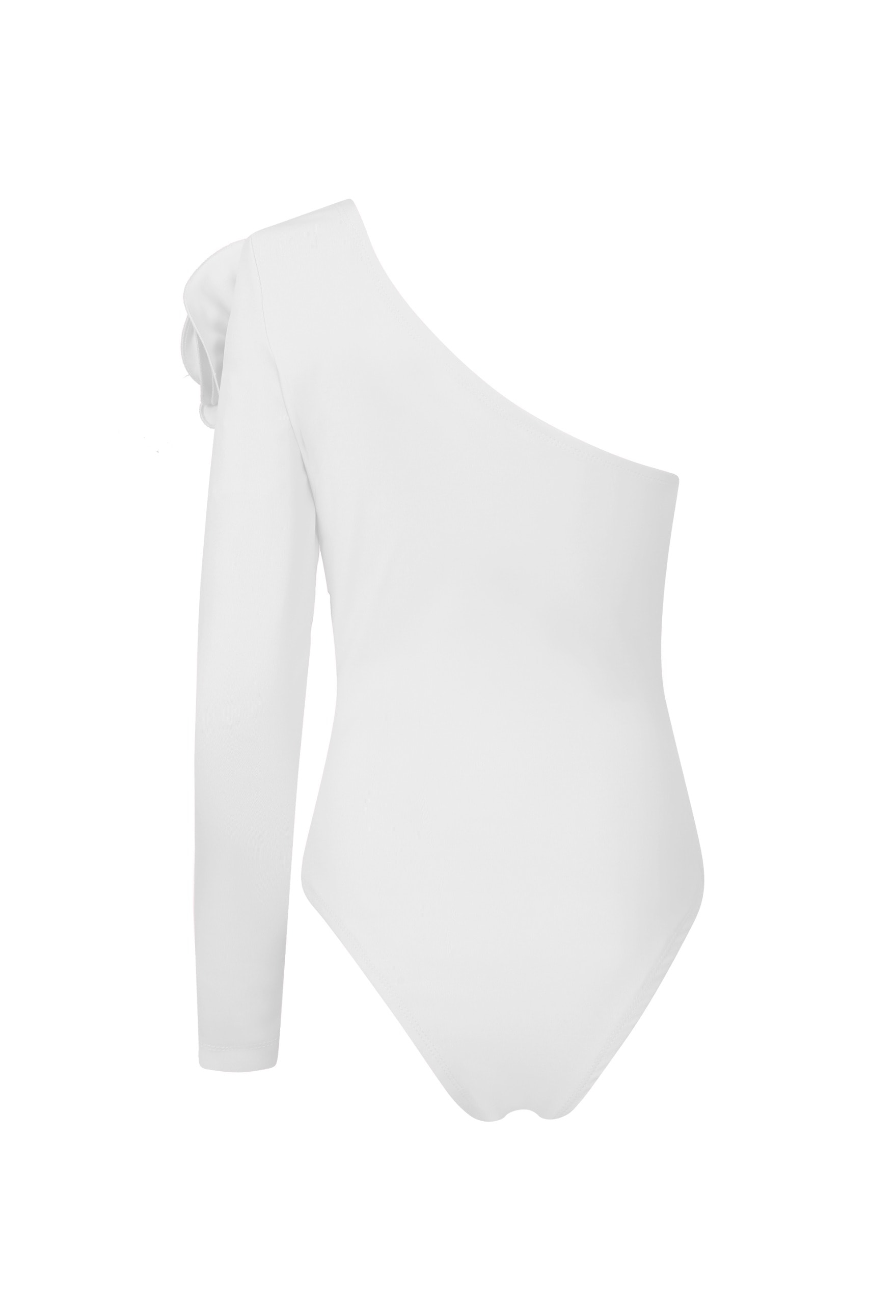 Elba Gül Detaylı Bodysuit - Beyaz