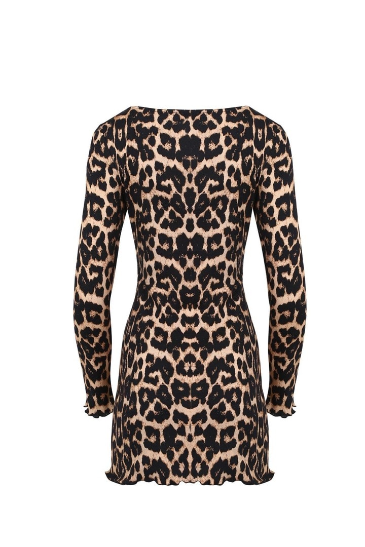 Almeida Leopar Desenli Mini Elbise