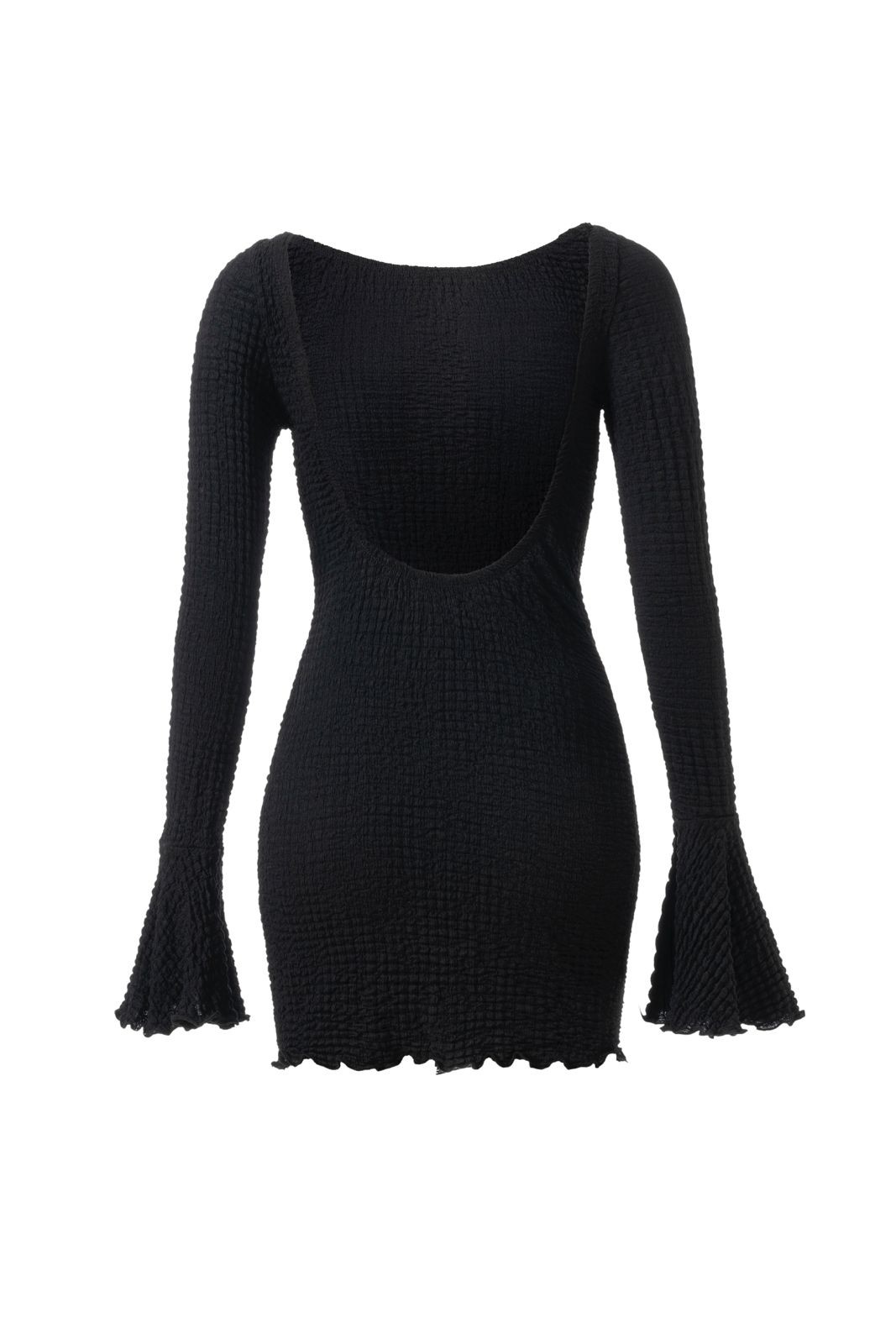 Fleur Dress Sırtı Açık Siyah Mini Elbise