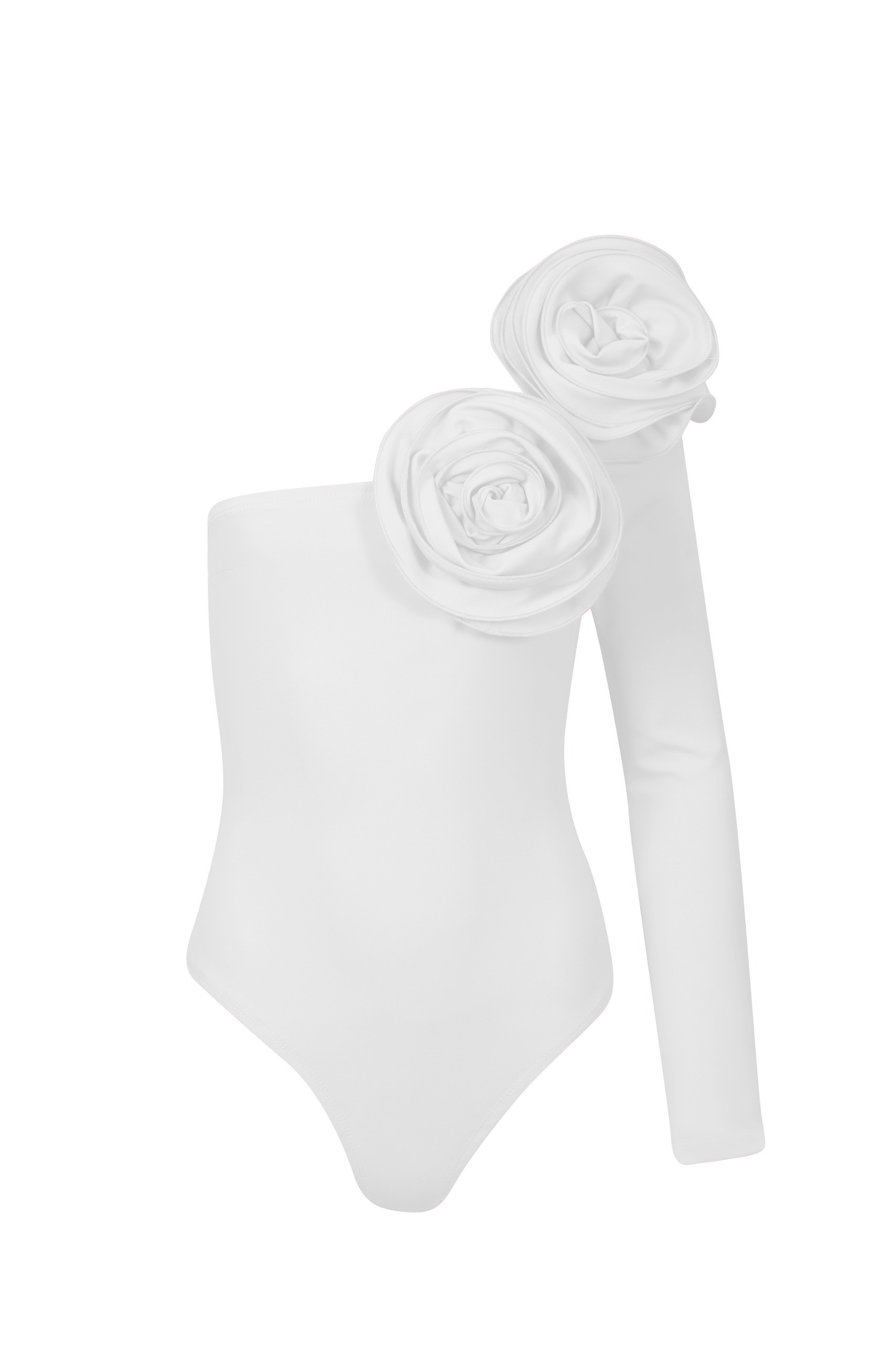 Elba Gül Detaylı Bodysuit - Beyaz
