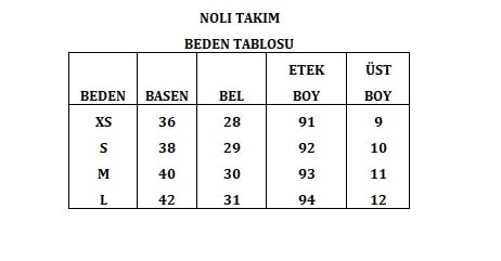 NOLİ PİLİSE KUMAŞLI BEYAZ ALT ÜST TAKIM