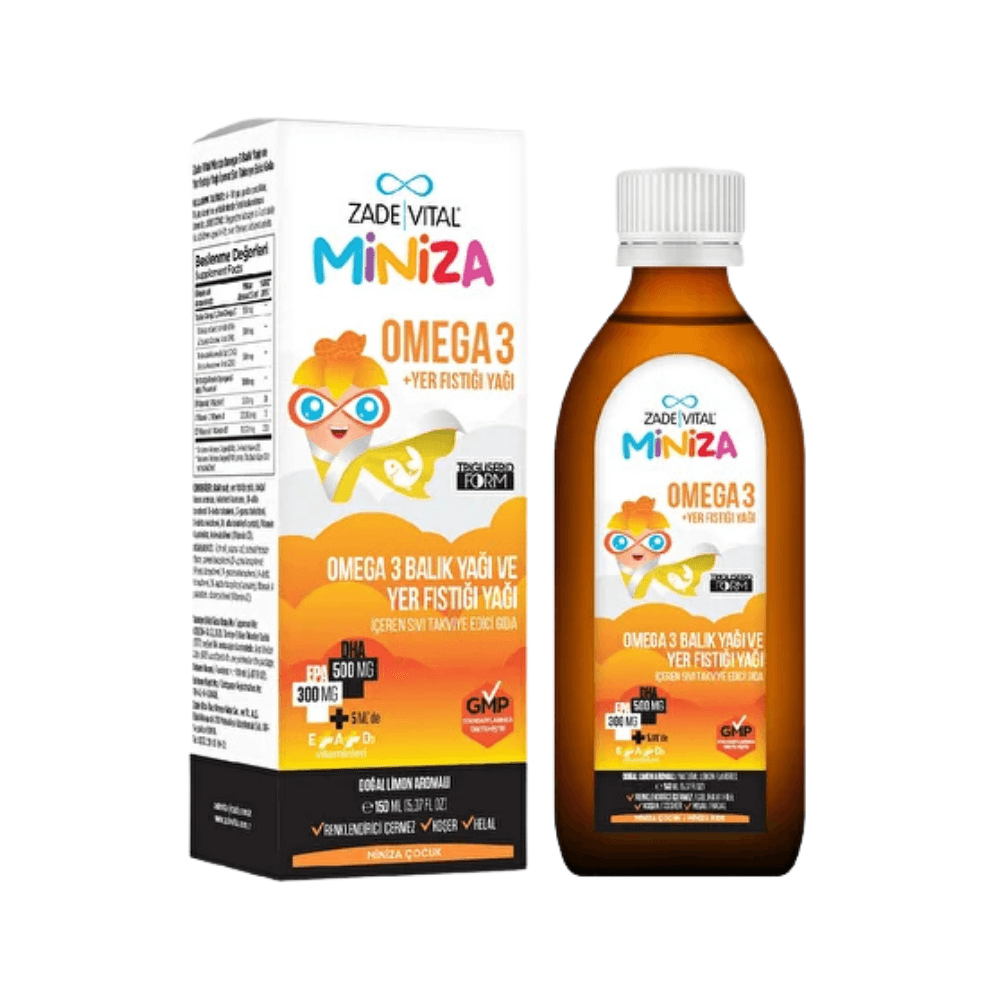 Zade Vital Miniza Omega-3 Ve Yer Fıstığı Şurubu 150 Ml