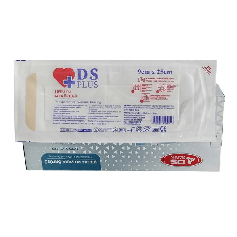 Damla Sağlık PU Şeffaf Yara Örtüsü 9x25 cm - 25 Adet