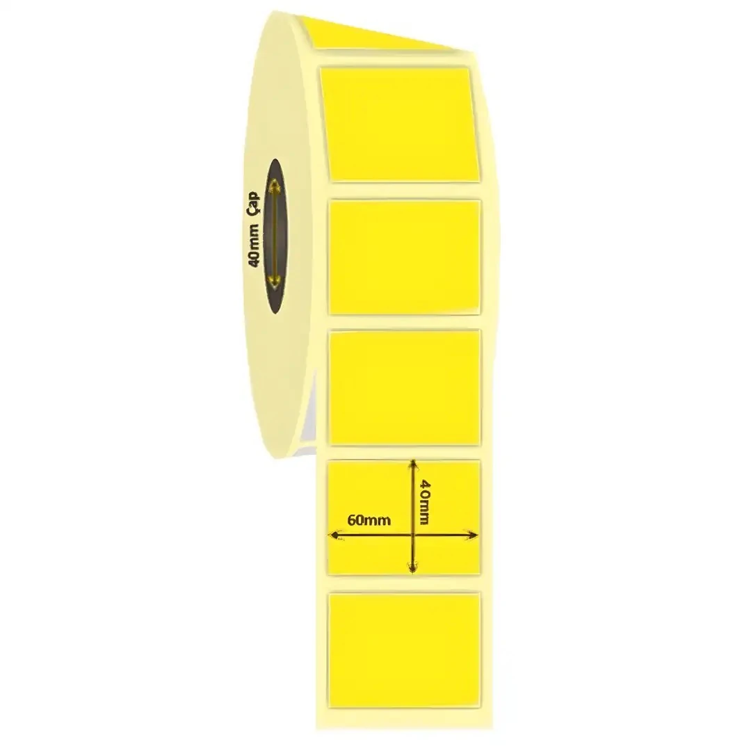 Jenbol Sarı Termal Etiket 40 mm x 60 mm 1000'li Sarım