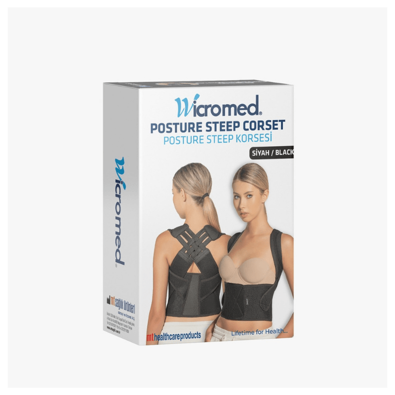 Wicromed Dik Duruş Korsesi Posture-Steep Siyah Standart No: 2
