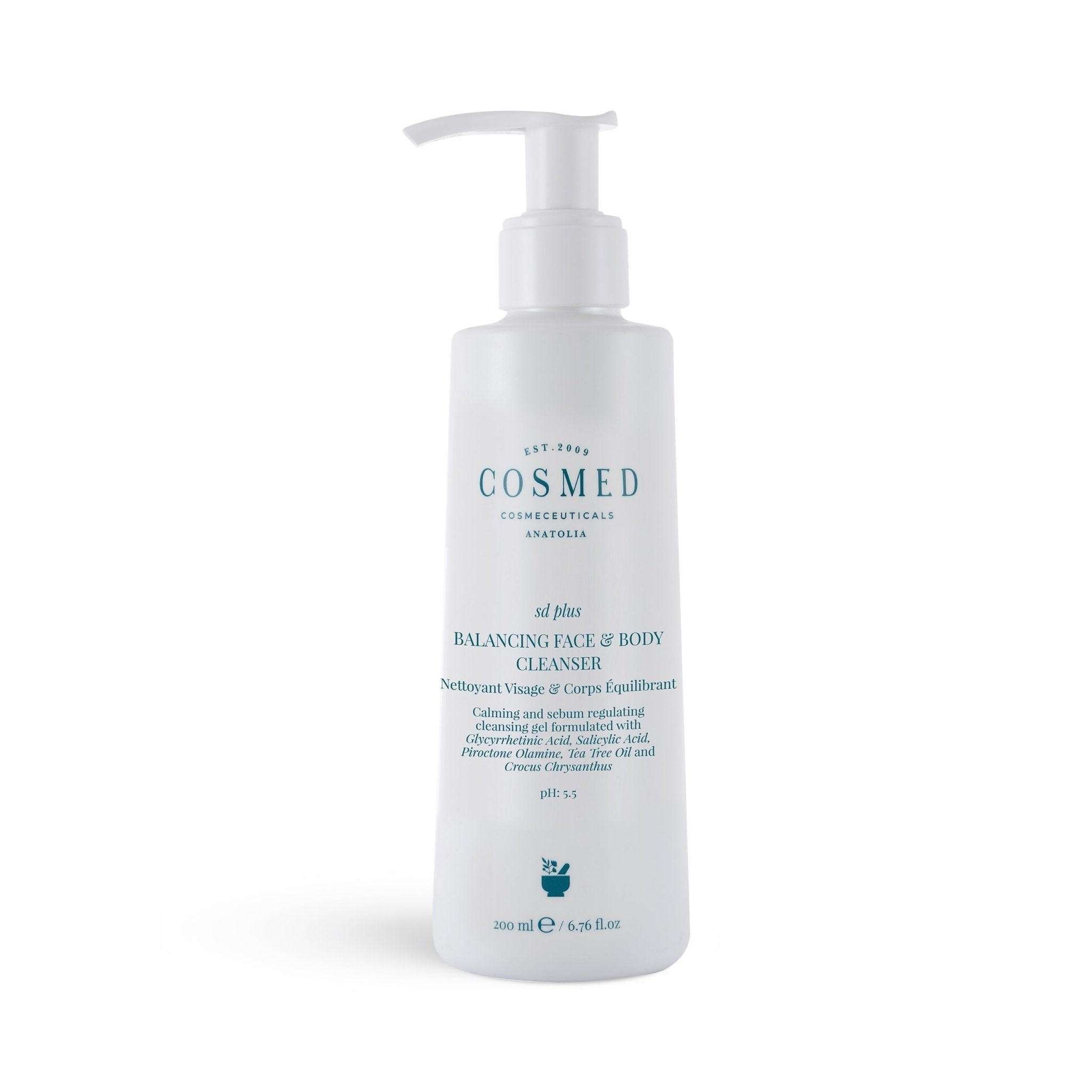 Cosmed Sd Plus Balancing Face & Body Cleanser - Yağlı Pullanma Sorunu Yaşayan Ciltler İçin Temizleme Jeli 200 ML