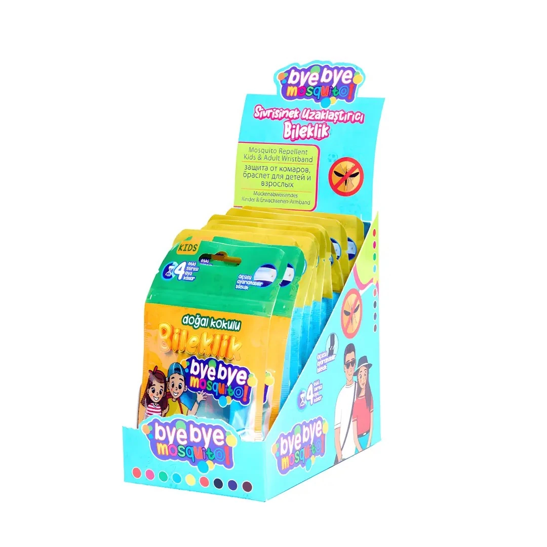 Bye Bye Mosquoito Yetişkin Çocuk Sivrisinek Bilekliği Stant 12 Adet