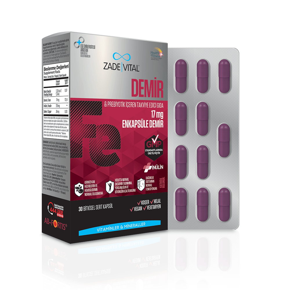 Zade Vital Iron Fe 30 Kapsül