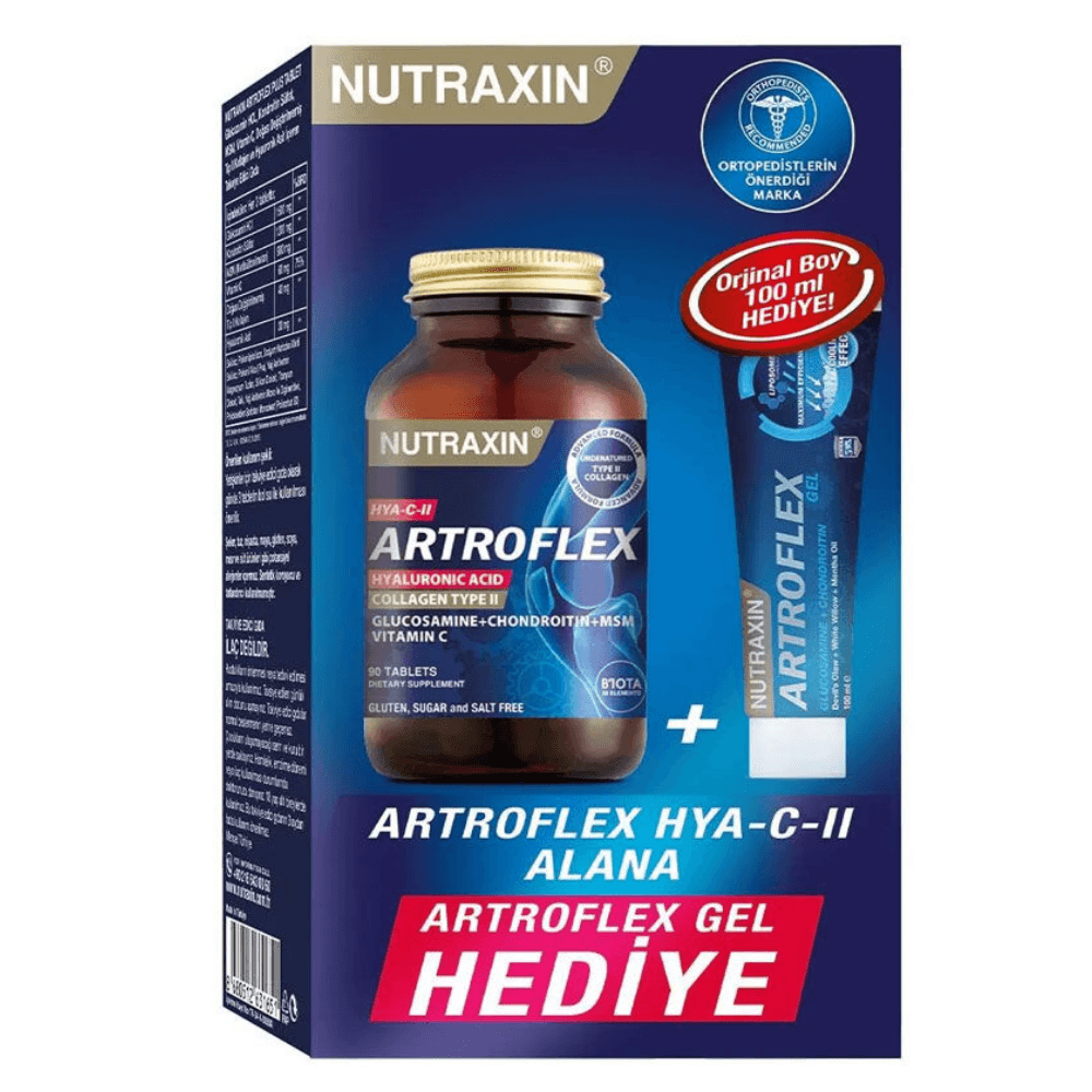 Nutraxin Artroflex Hya-C-II 90 Tablet + Extra Gel 100 ml Hediyeli