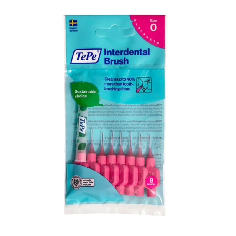 Tepe Arayüz Fırçası Pembe 0,4 mm 8'li