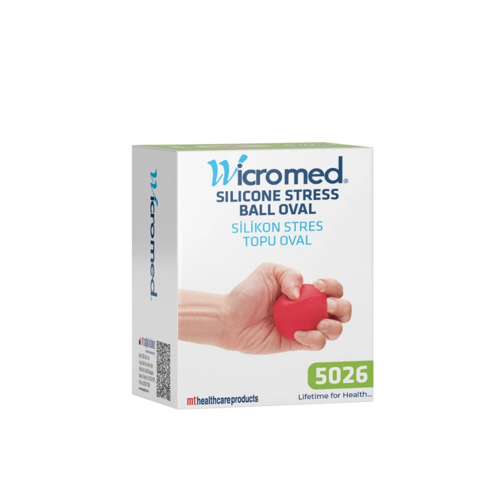 Wicromed Silikon Oval Stres Topu Kırmızı