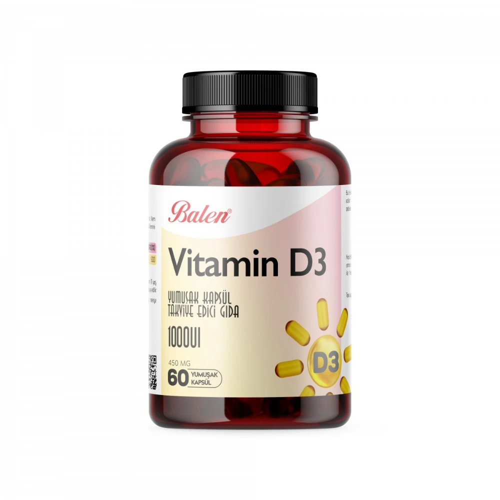 Balen D3 Vitamin 1000IU 450 mg 60 Yumuşak Kapsül