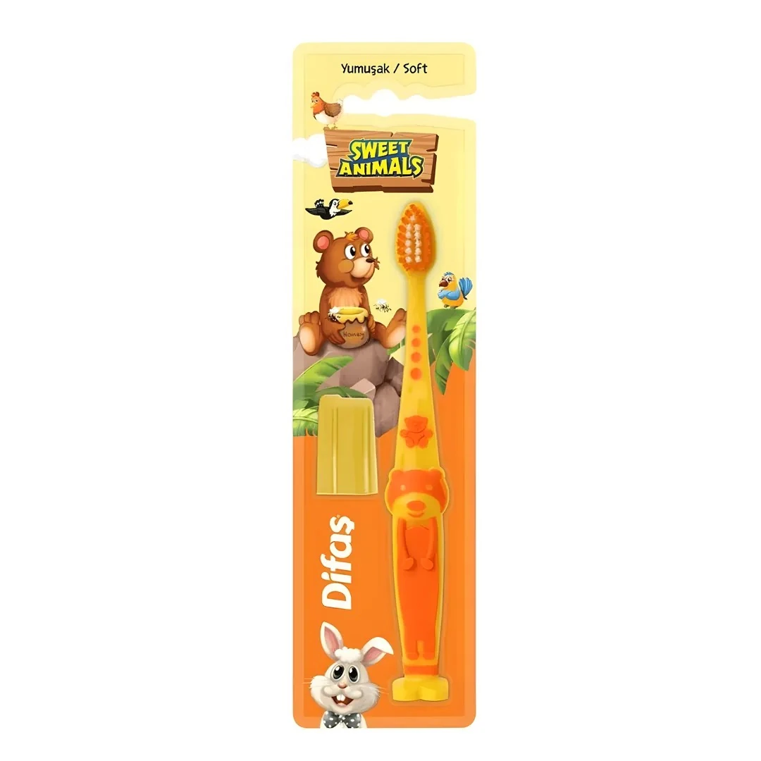 Difaş Sweet Animals Çocuk Diş Fırçası TURUNCU