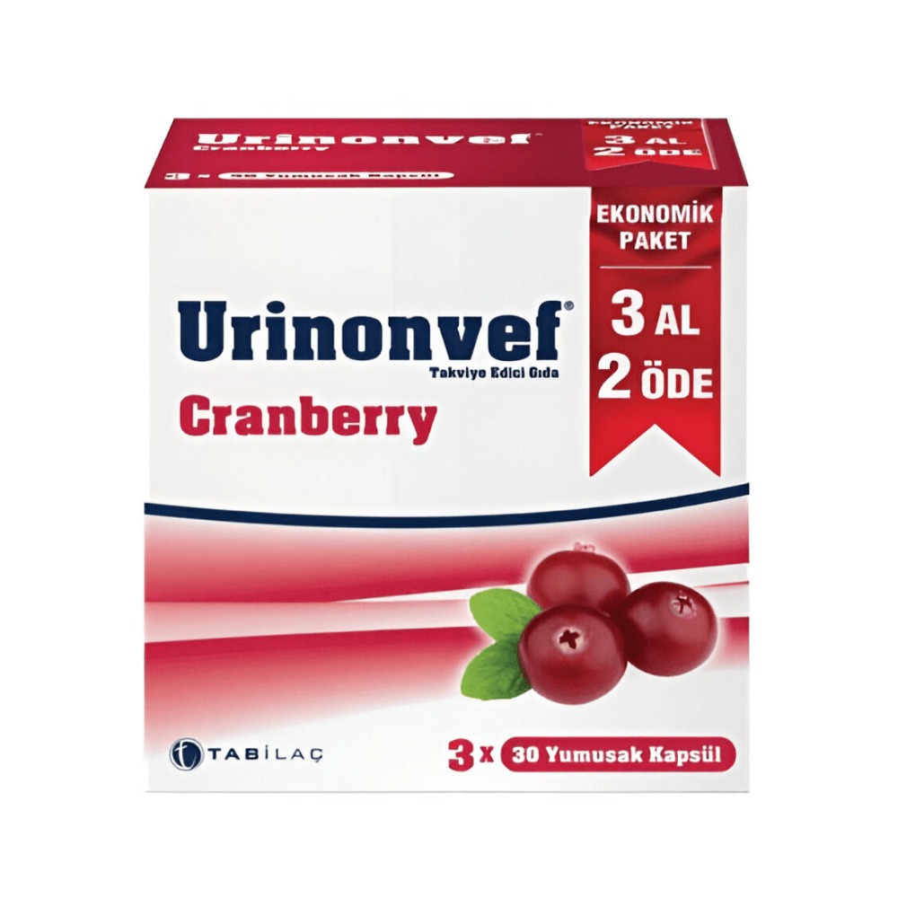 Urinonvef Cranberry 30 Kapsül - 3 Al 2 Öde