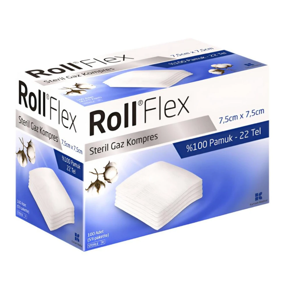 Roll Flex Steril Gaz Kompres 7,5cm x 7,5cm 100'lü
