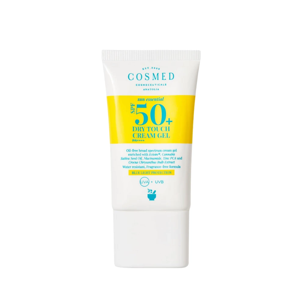 Cosmed Sun Essential Dry Touch Cream Gel SPF50 Yağlı/Karma Akne Eğilimli Ciltler İçin Mat Bitişli Yüz Güneş Kremi - Parlama Karşıtı Yeni Nesil Filtrel