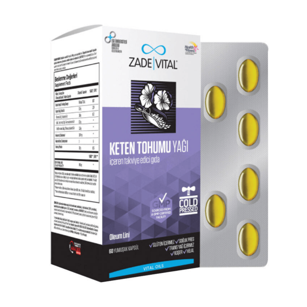Zade Vital Keten Tohumu Yağı 60 Yumuşak Kapsül