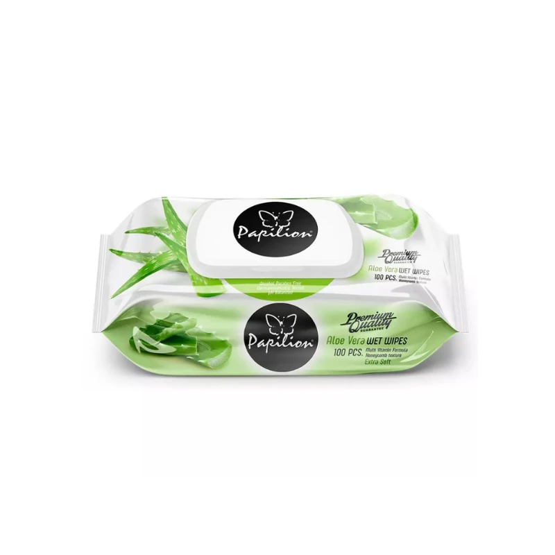 Papilon Aloe Vera Kapaklı Islak Mendil 100'lü