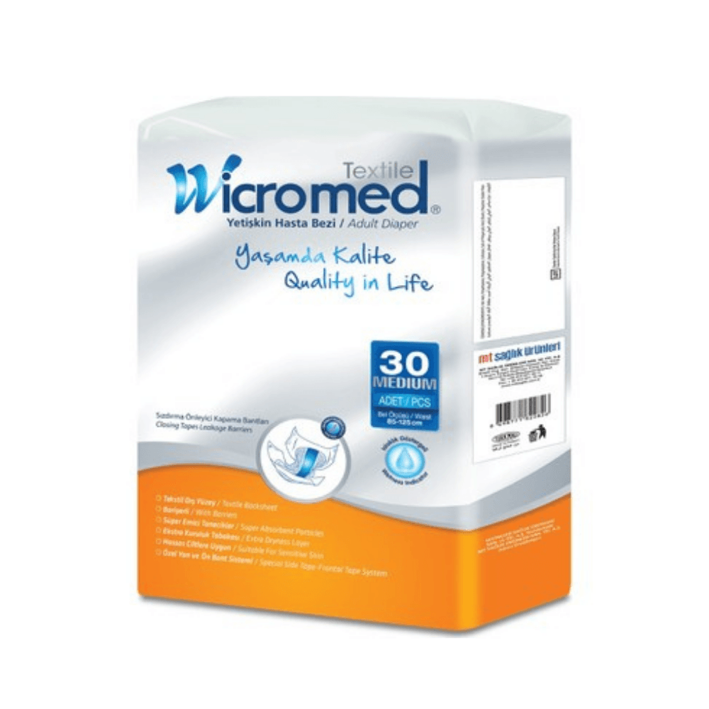 Wicromed Textile Yetişkin Hasta Bezi Medium 30'lu