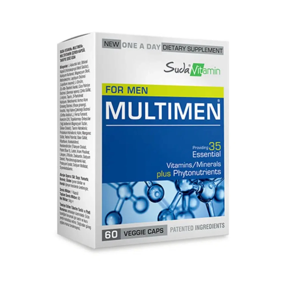 Suda Vitamin Multimen For Men Multivitamin 60 Bitkisel Kapsül