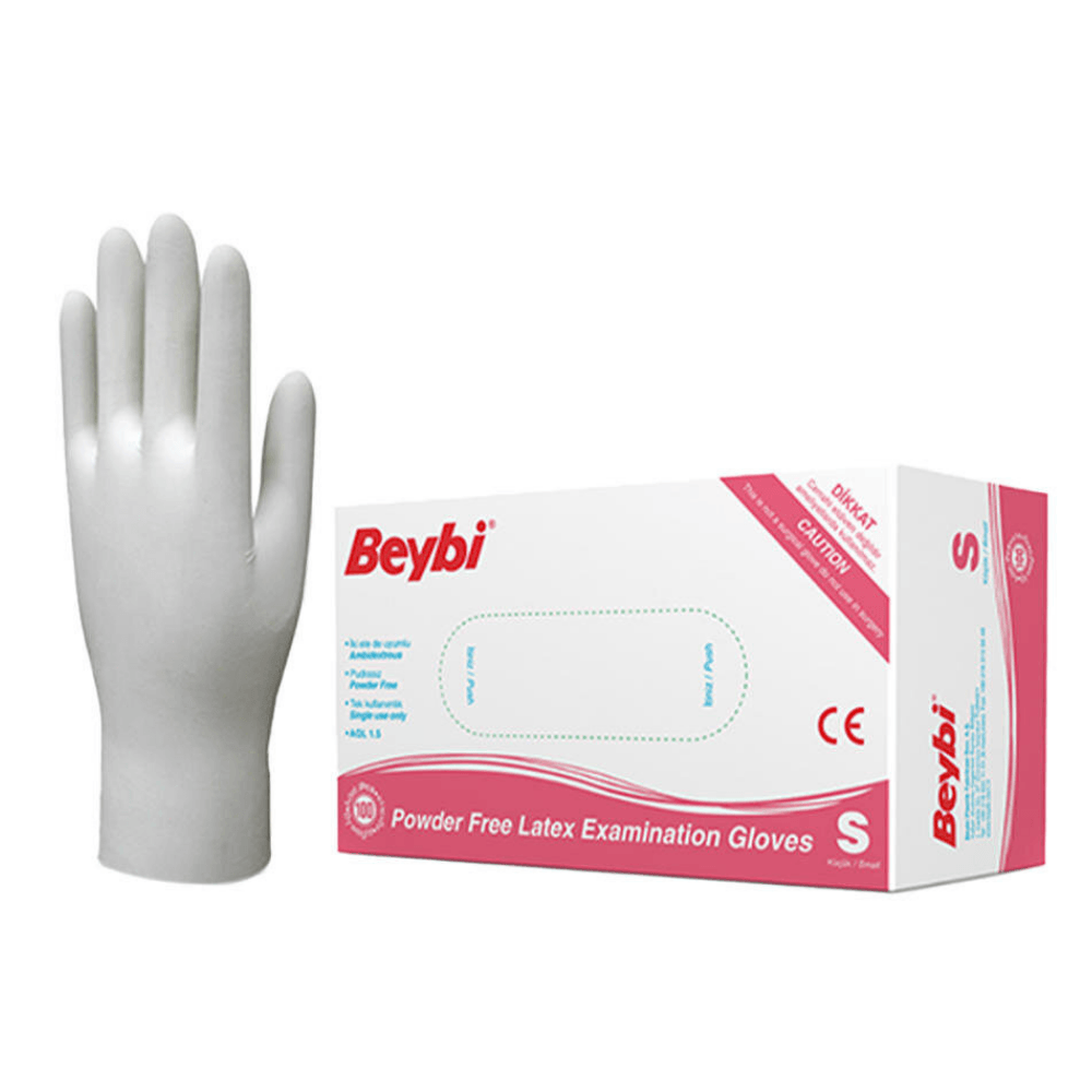 Beybi Pudrasız Lateks Muayene Eldiveni Small 100 Adet