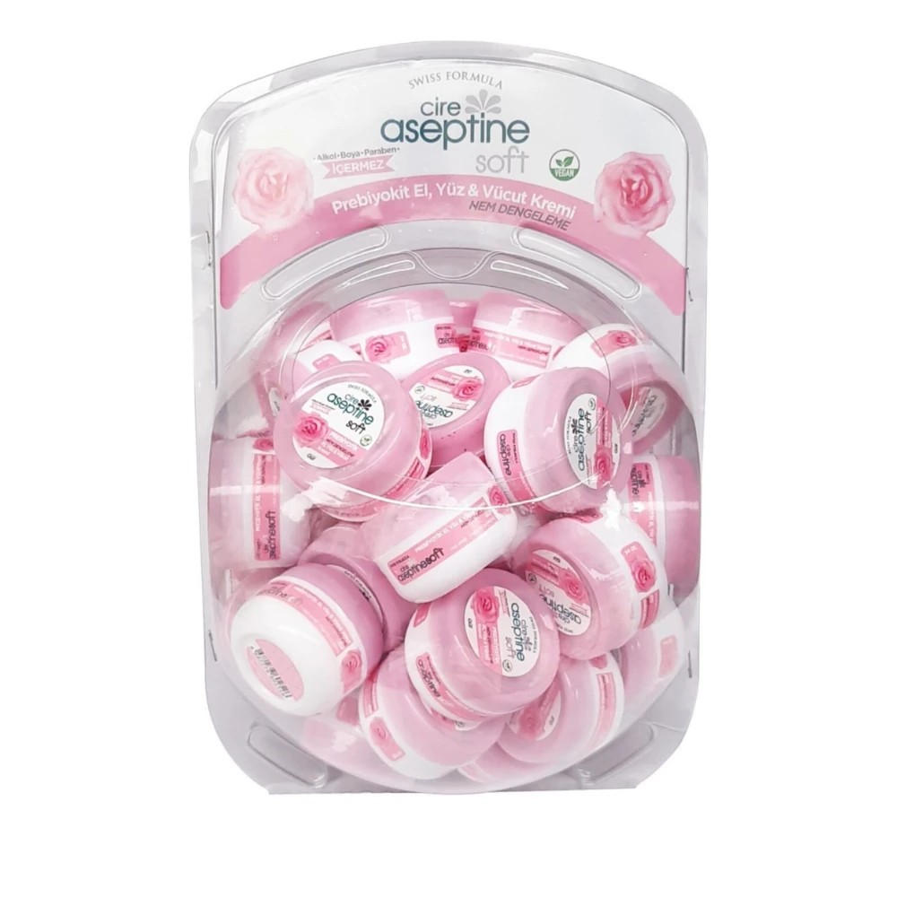 Cire Aseptine Soft Prebiyotik Gül El Yüz ve Vücut Kremi 30 ml - Fanus 50'li