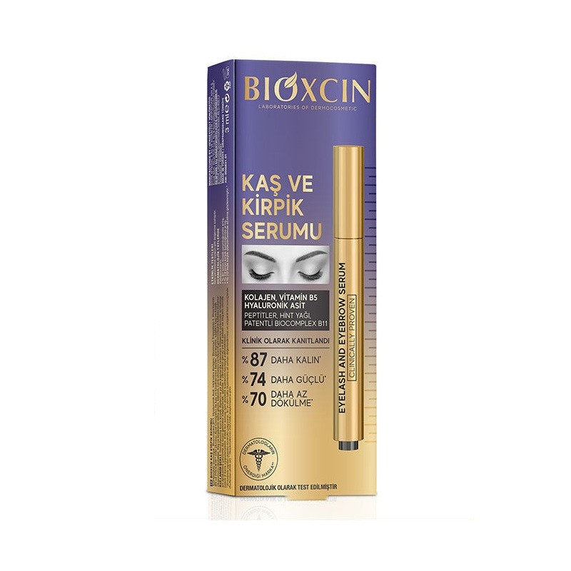 Bioxcin Kolajen ve Hyaluronik Asit İçerikli Kaş ve Kirpik Serumu 3 ml