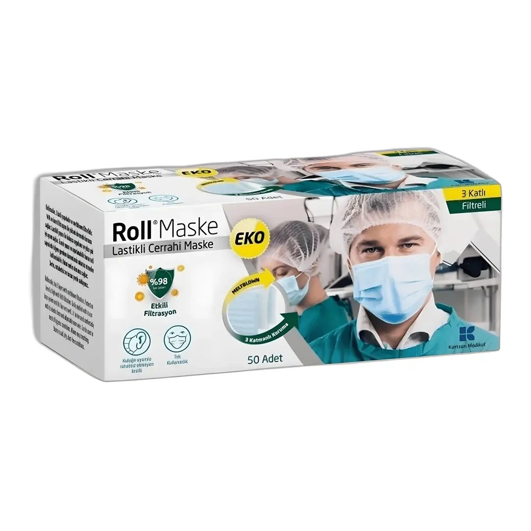 Roll 3 Katlı Meltblown Cerrahi Maske Telli 50'li