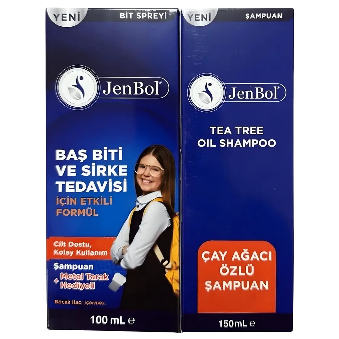 Jenbol Set - Bit Spreyi 100 ml + Çayağacı Şampuan 150 ml - Çelik Tarak Hediyeli