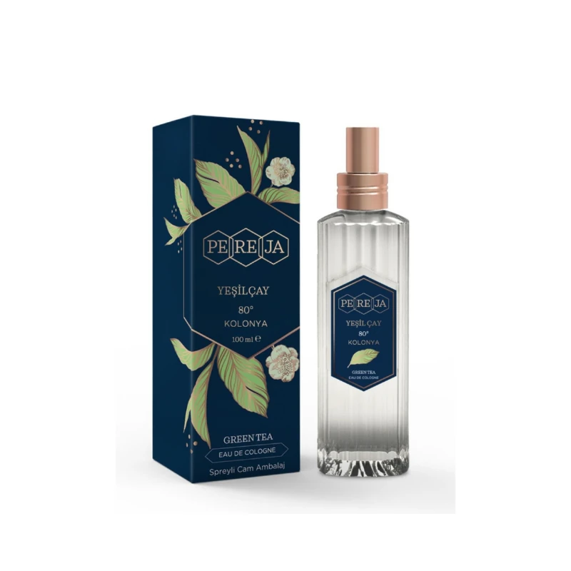 Pereja Spreyli Cam Şişe Yeşilçay Kolonya 100 Ml