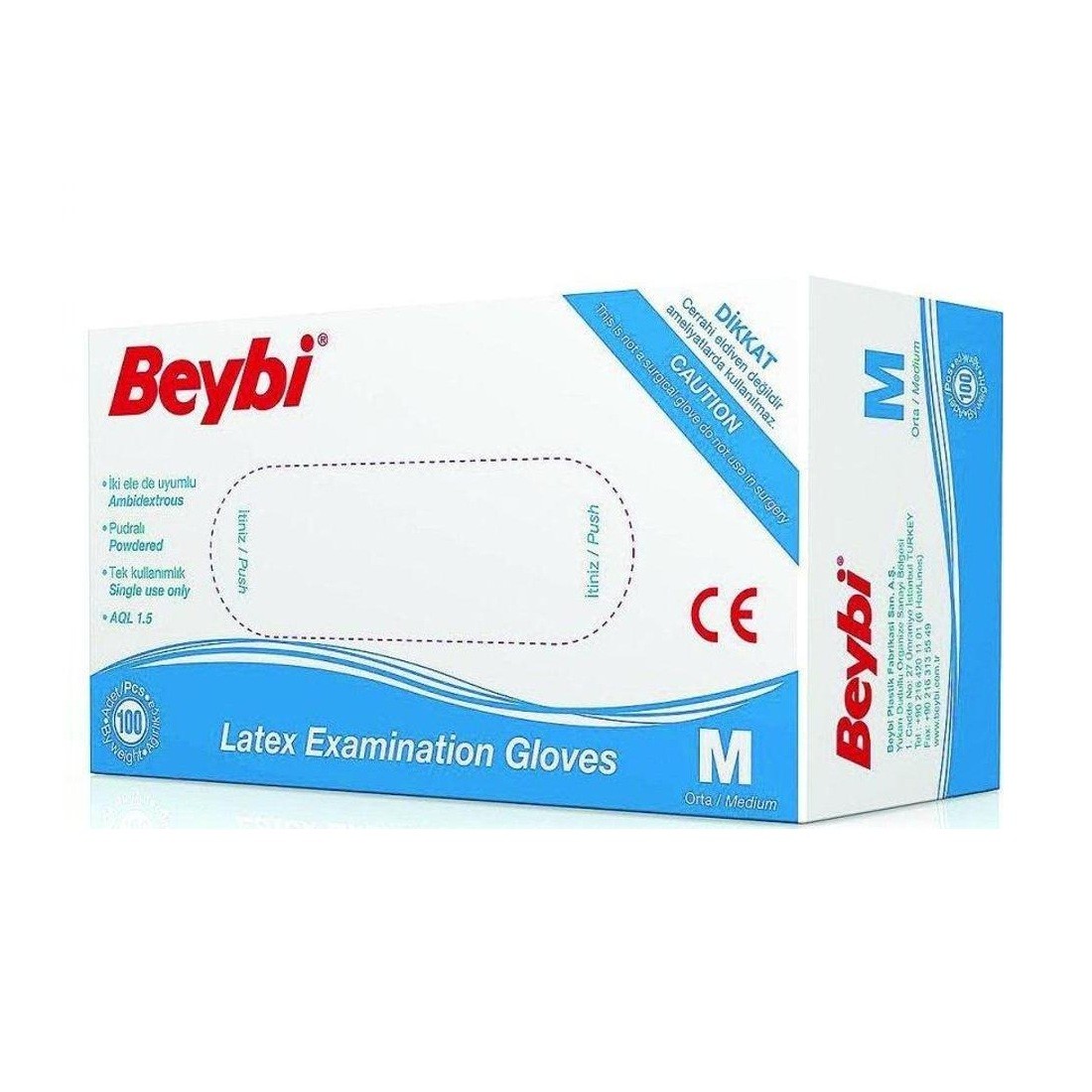 Beybi Lateks Eldiven Pudralı Medium 100'lü
