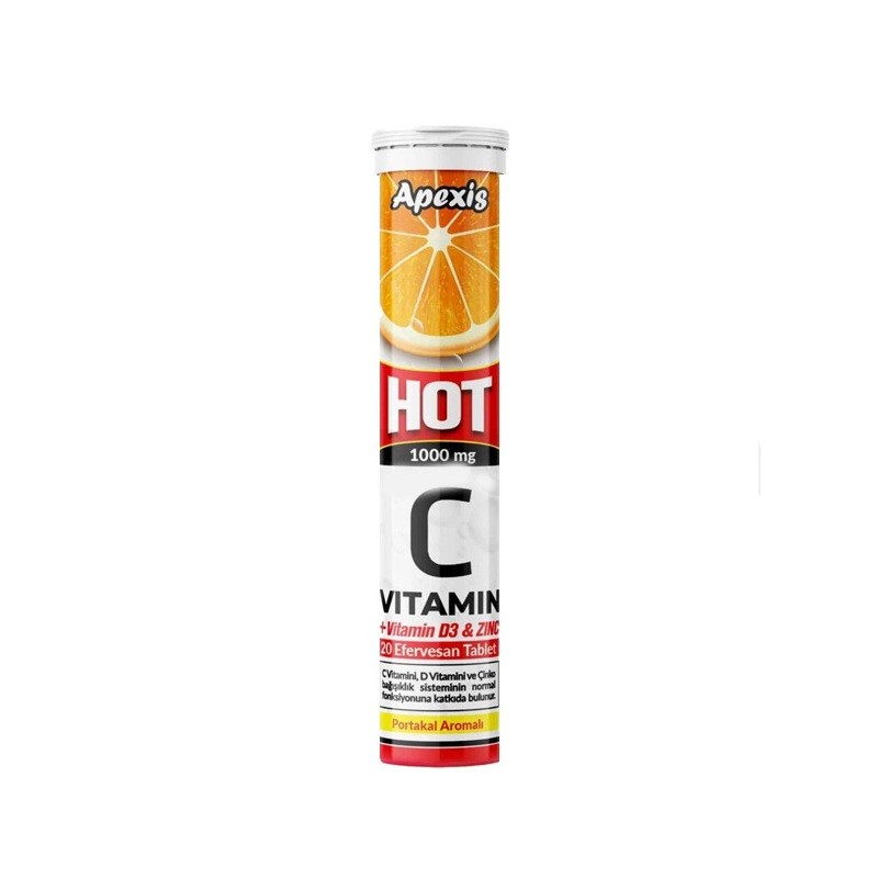 Apexis Vitamin C+ Çinko Hot Efervesan Tablet 20'li