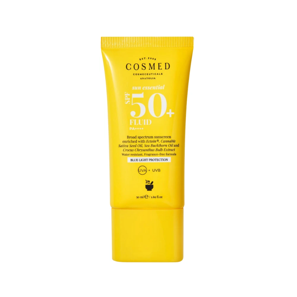 Cosmed Sun Essential Fluid SPF50 Tüm Cilt Tipleri için Yüz Güneş Kremi Yeni Nesil Filtreler 50 ml