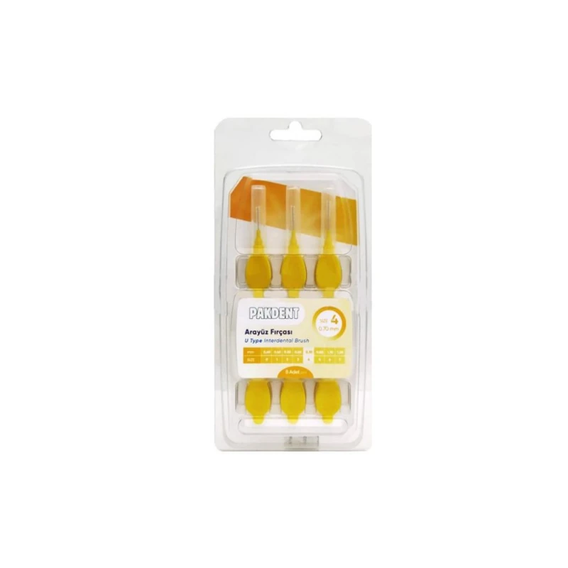 Pakdent Arayüz Fırçası 0,70 mm 6'lı - Sarı