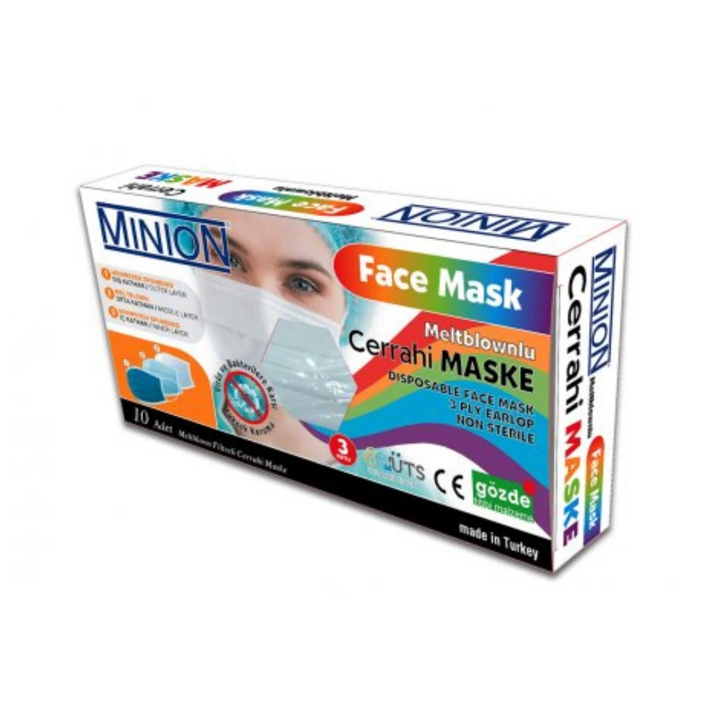Minion Maske Meltblownlu Beyaz Mn1655 10'lu