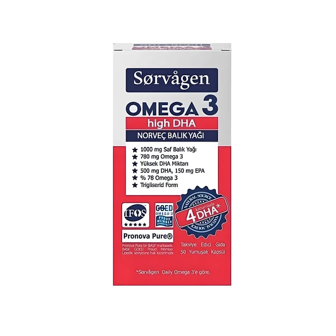 Sorvagen Omega 3 High DHA Norveç Balık Yağı 50 Kapsül