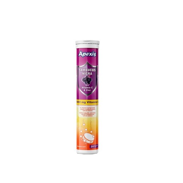 Apexis Sambucus Çinko + C Vitamini 1000 Mg 20 Efervesan Tablet