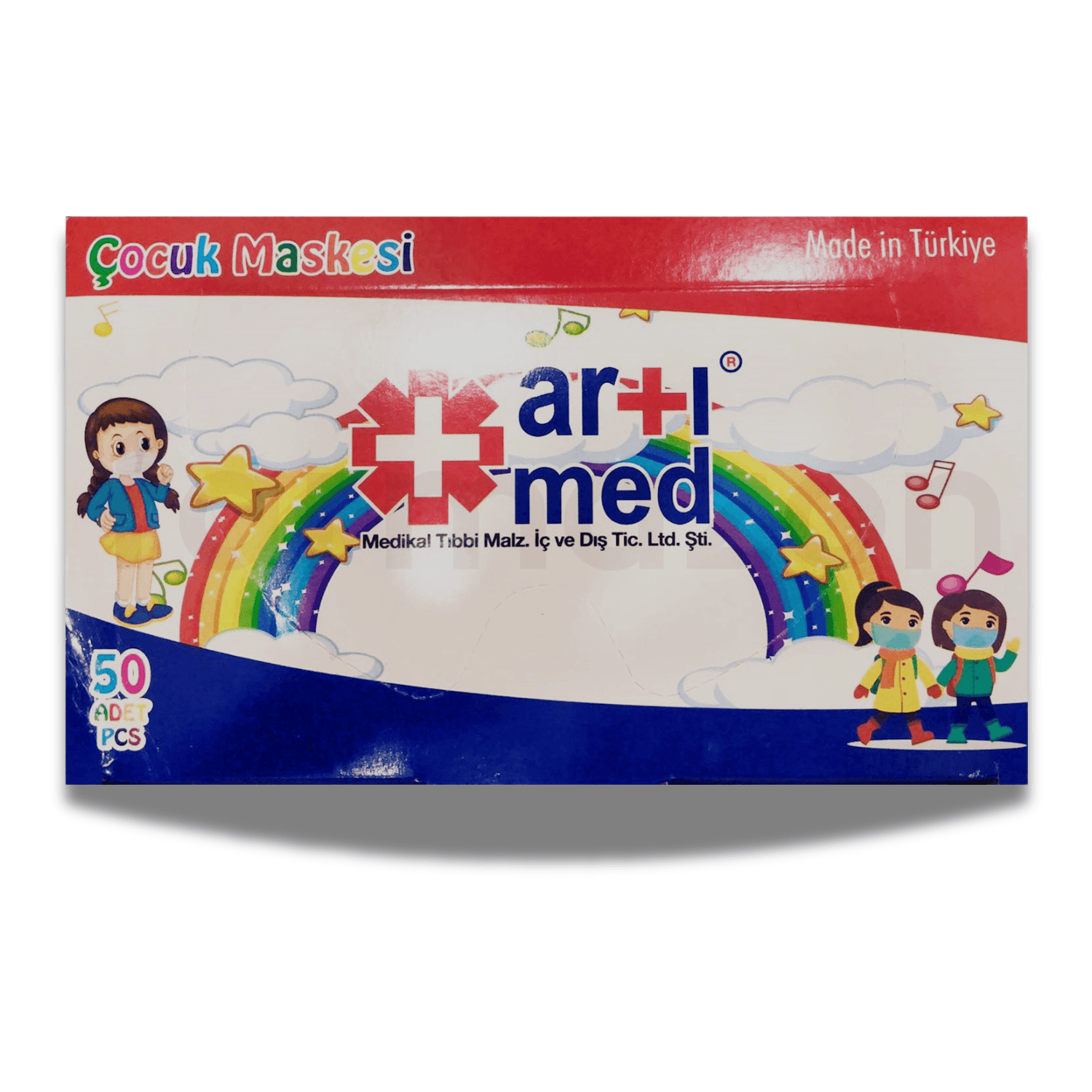 Artımed 3 Katlı Meltblown Çocuk Beyaz Cerrahi Maske Telli 50'li