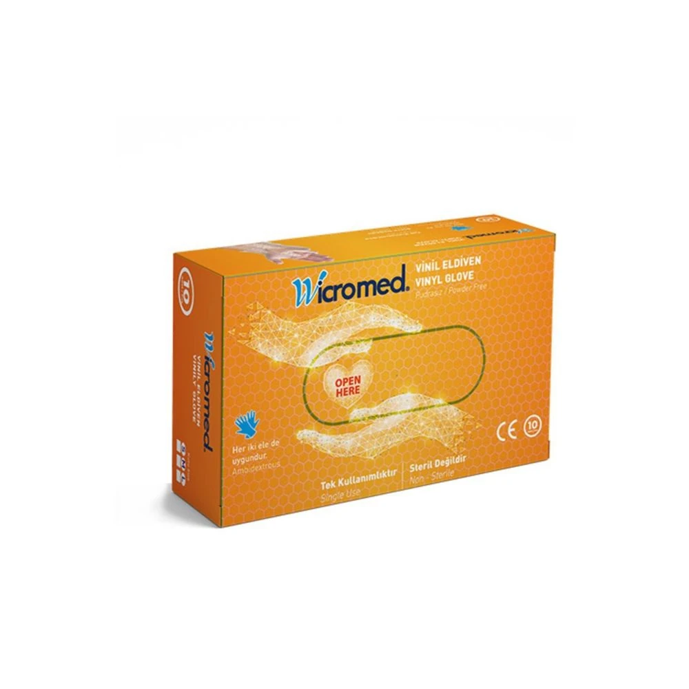 Wicromed Pudrasız Vinil Eldiven Large 10'lu