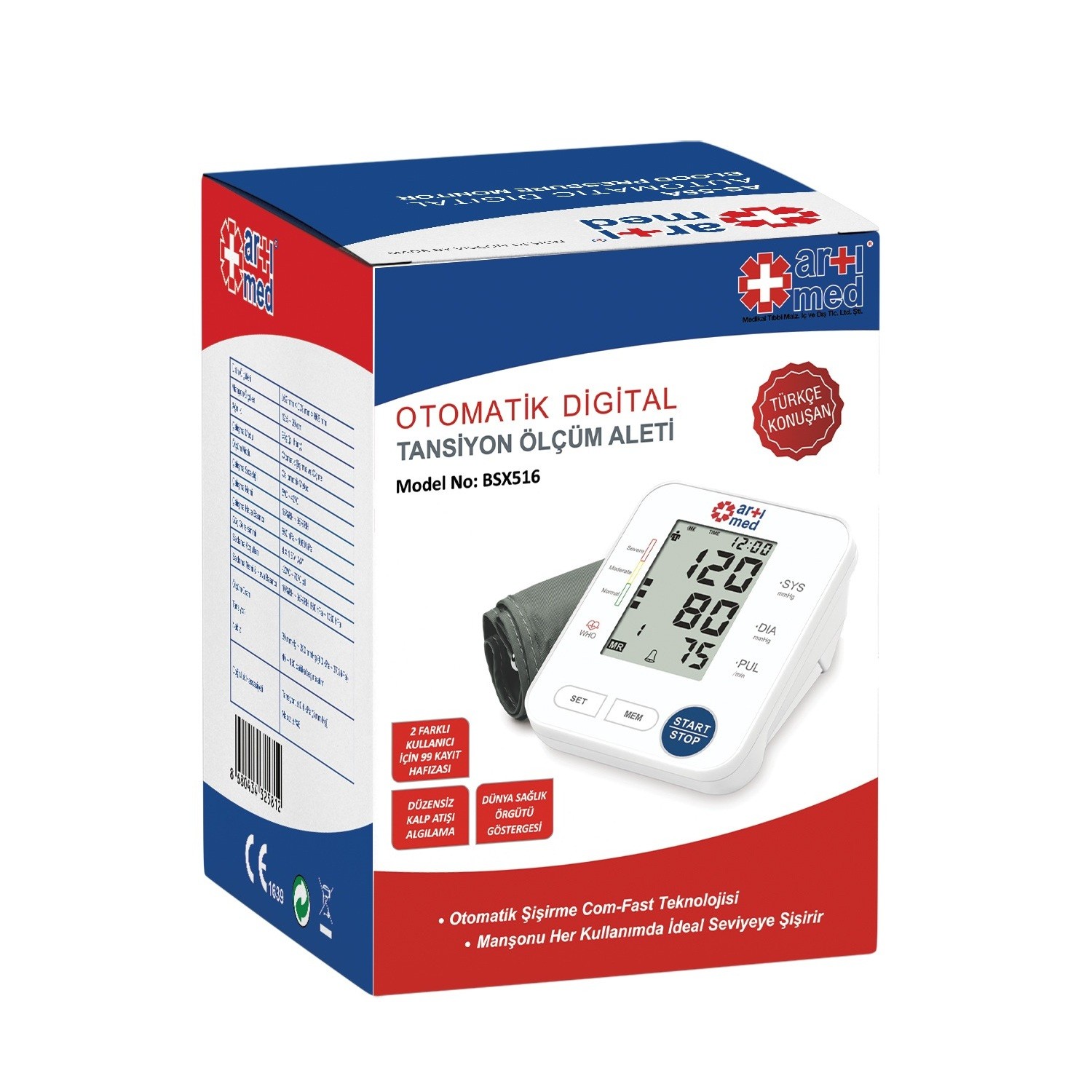 Artımed BSX516 Koldan Ölçer Türkçe Konuşan Tansiyon Aleti