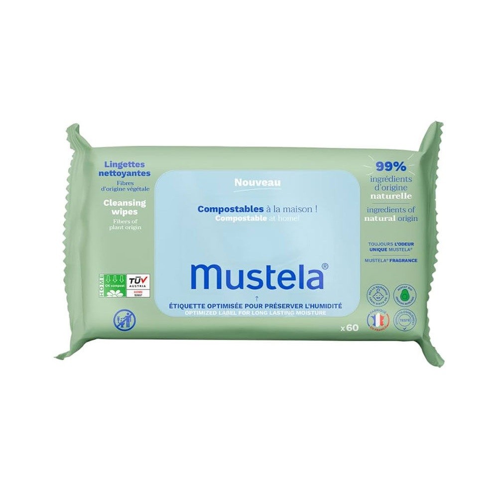 Mustela Kompost Edilebilir Islak Mendil 60 Yaprak