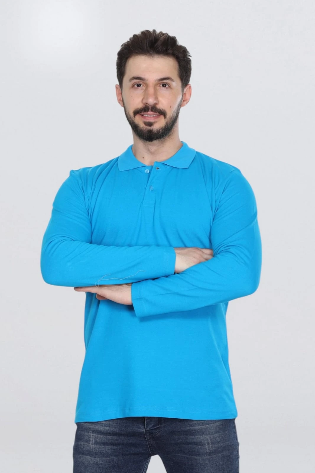 Uzun Kol Mevsimlik Penye Polo Yaka Tişört